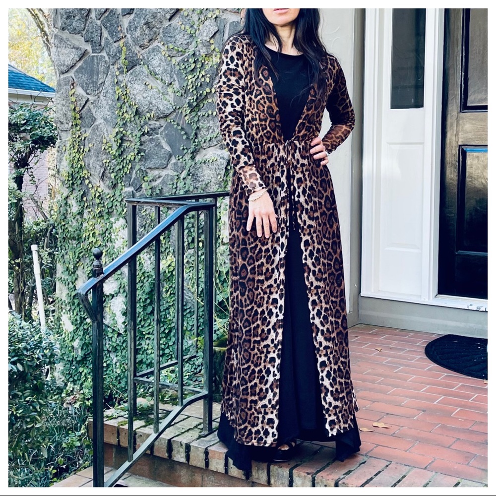 Fabulous Leopard print long kimono/duster - Picture 5 of 7